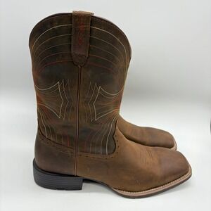 Ariat Mens 15D Distressed Brown Saddle Leather Square Toe Cowboy Boots 10010963